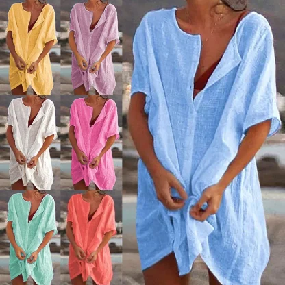 Solid Loose Fit Cover-up - Image 6