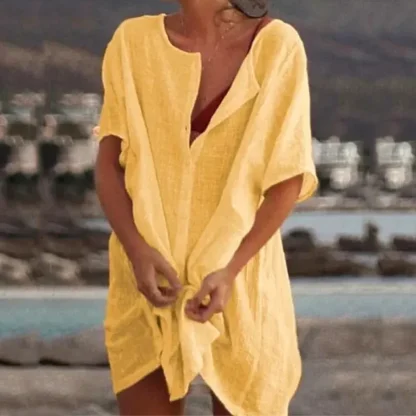 Solid Loose Fit Cover-up - Image 4