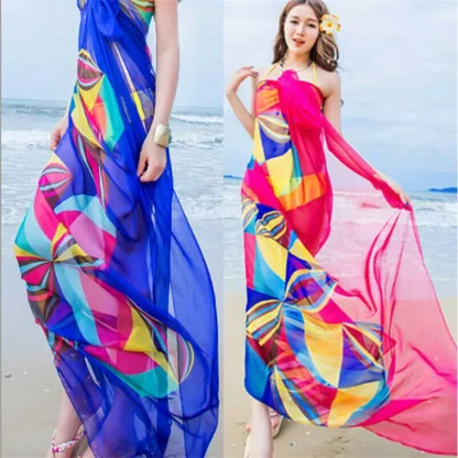 Colorful Print Sheer Cover-up - Image 7