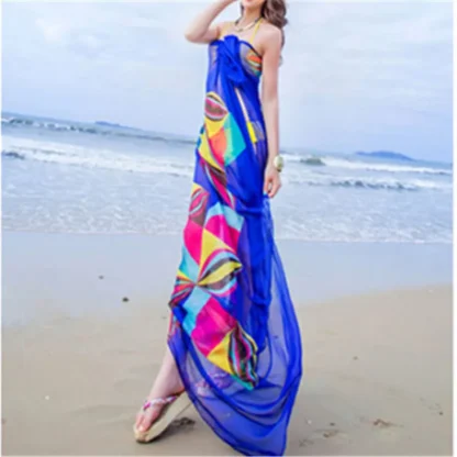 Colorful Print Sheer Cover-up - Image 2