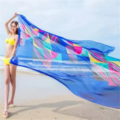 Colorful Print Sheer Cover-up - Image 4