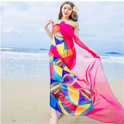 Colorful Print Sheer Cover-up - Image 6