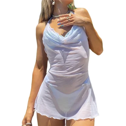 Sheer Backless Dress Cover-up