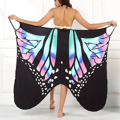 Butterfly Print Wrap Dress Cover-up - Image 3