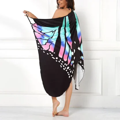 Butterfly Print Wrap Dress Cover-up - Image 4
