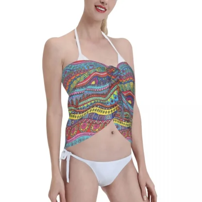 Printed Sheer Sarong Cover-ups - Image 4