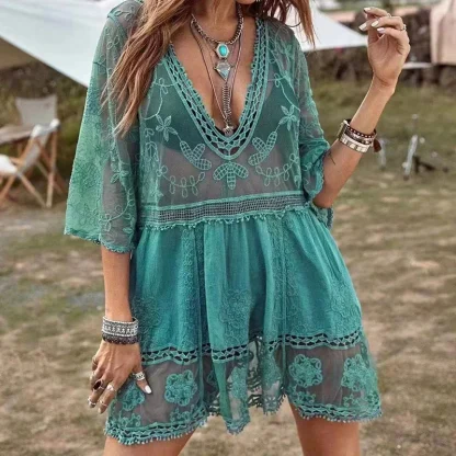 V-neck Sheer Dress Cover-ups