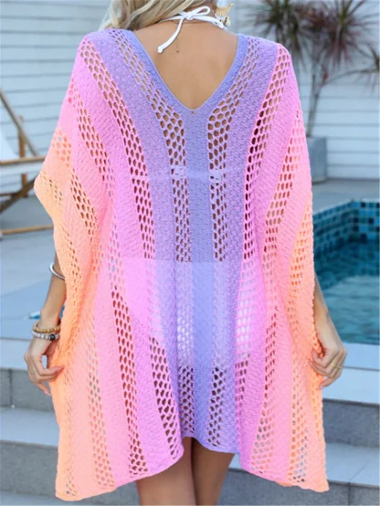 V-neck Hollow Out Dress Cover-up - Image 3