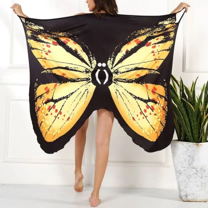 Butterfly Print Wrap Dress Cover-up - Image 5