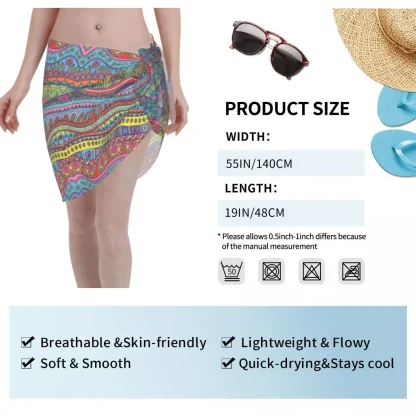 Printed Sheer Sarong Cover-ups - Image 6
