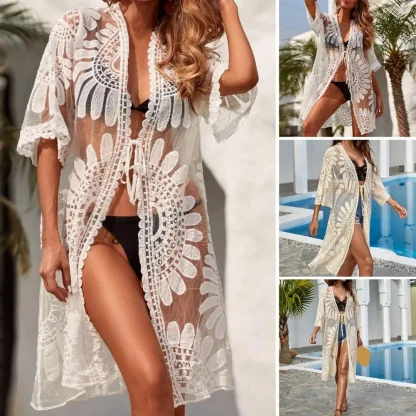 Floral See-through Cover-up - Image 5