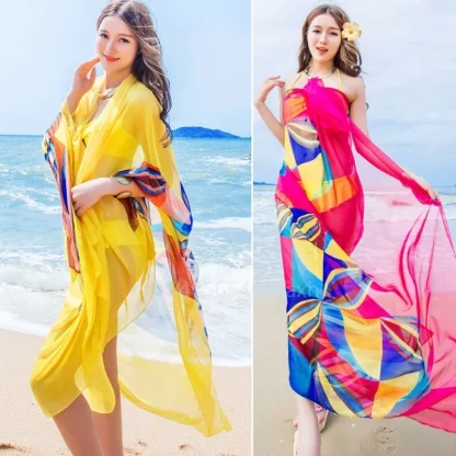 See-through Flowy Dress Cover-ups - Image 6