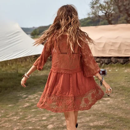 V-neck Sheer Dress Cover-ups - Image 6