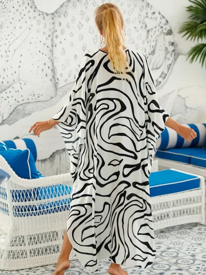 V-neck Maxi Kaftan Cover-up - Image 3