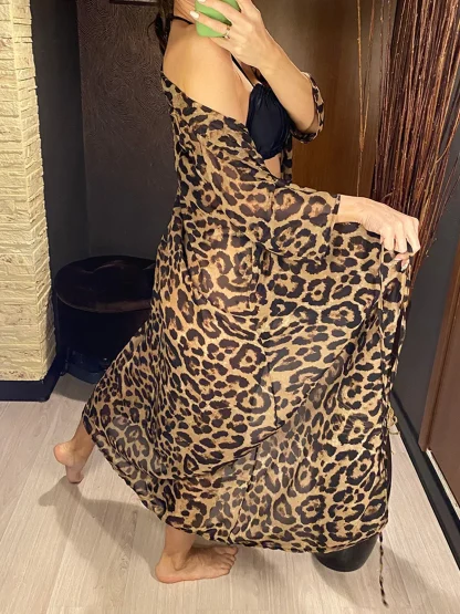 Leopard Print Dress Cover-up - Image 6
