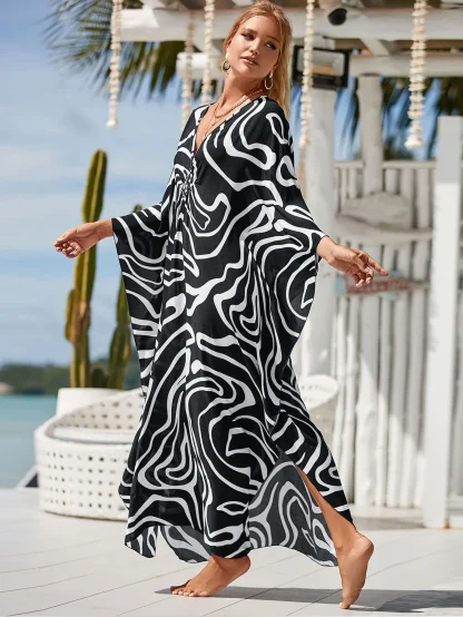 V-neck Maxi Kaftan Cover-up - Image 6