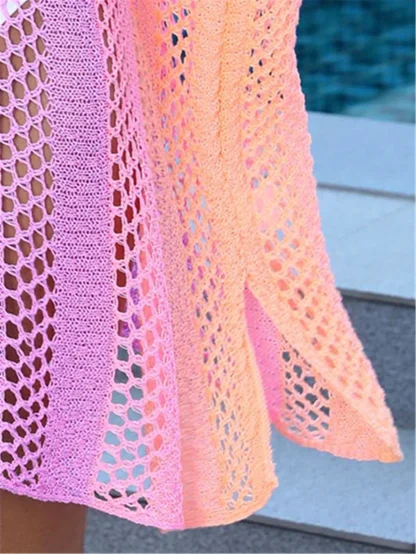 V-neck Hollow Out Dress Cover-up - Image 5