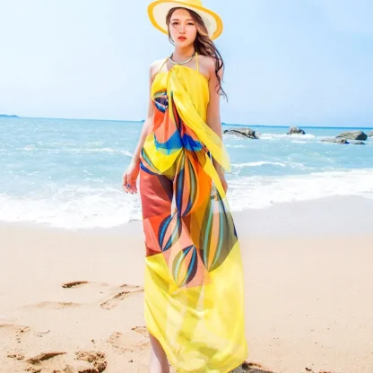 See-through Flowy Dress Cover-ups - Image 3