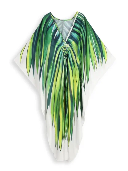 Leaf Printed Kaftan Cover-up - Image 7