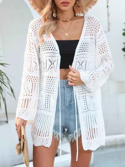 Long Sleeve Open Front Cover-ups - Image 4
