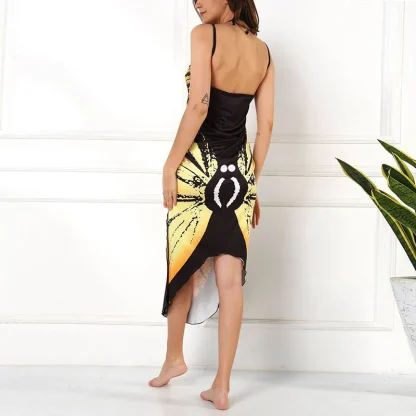Butterfly Print Wrap Dress Cover-up - Image 7