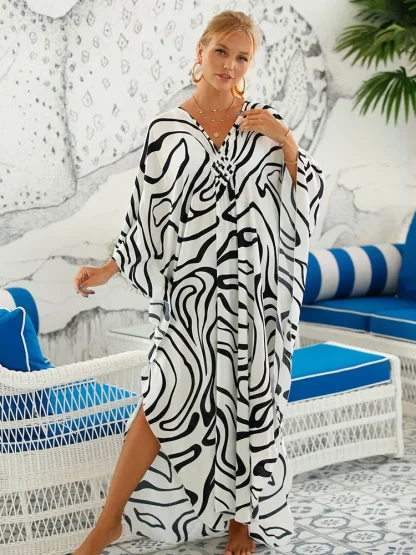 V-neck Maxi Kaftan Cover-up