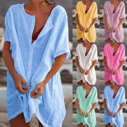 Solid Mini Dress Cover-ups - Image 6