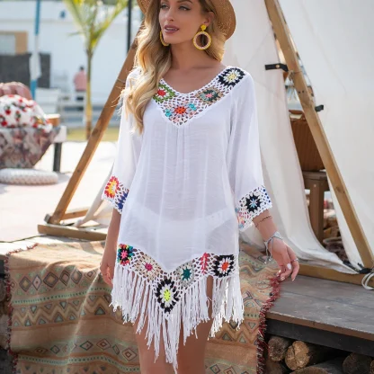 Fringe Trim Dress Cover-up