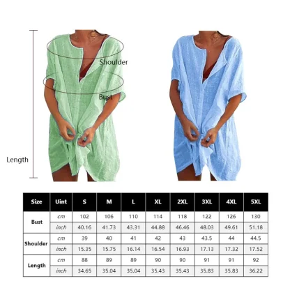 Plain Tunic Dress Cover-ups - Image 7
