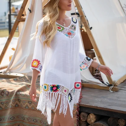 Fringe Trim Dress Cover-up - Image 4