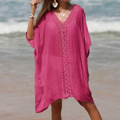 Solid Relax Fit Dress Cover-ups - Image 5