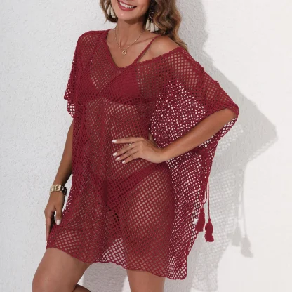 Fishnet Solid Tunic Cover-ups