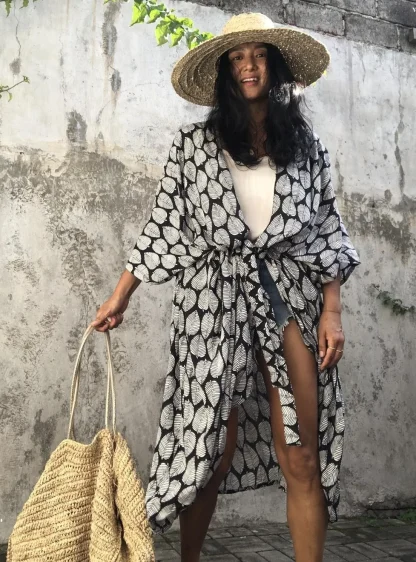 Tie Waist Kimono Cover-ups - Image 2