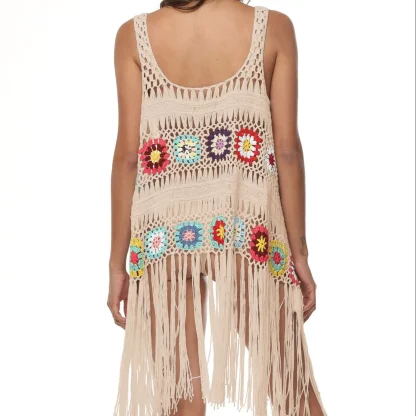 V-neck Crochet Tassel Cover-up - Image 5