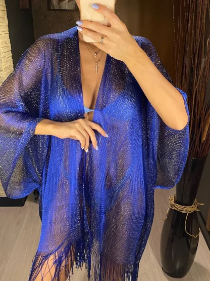 Shiny Kimono Tassel Cover-ups - Image 6