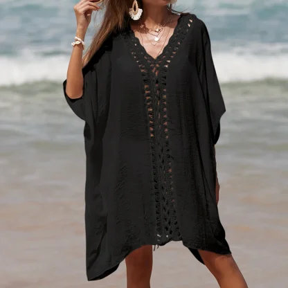 Solid Relax Fit Dress Cover-ups - Image 4