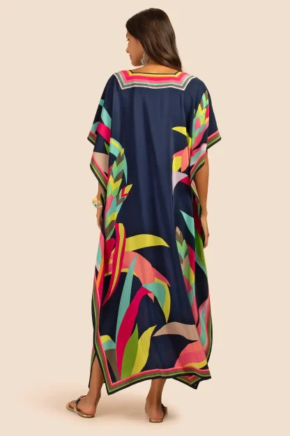 Printed V-neck Dress Cover-ups - Image 2
