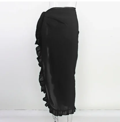 Ruffle Wrap Midi Skirt Cover-ups - Image 6