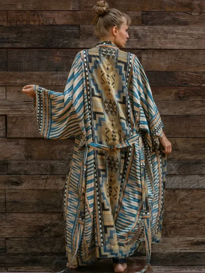 Boho Print Long Kimono Cover-ups - Image 3