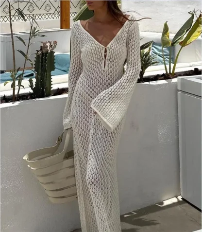 Elegant Sheer Maxi Dress Cover-up