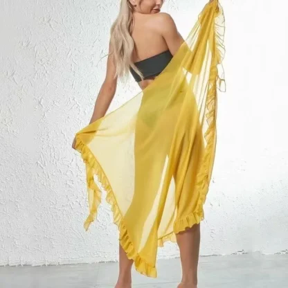Ruffle Wrap Midi Skirt Cover-ups - Image 3