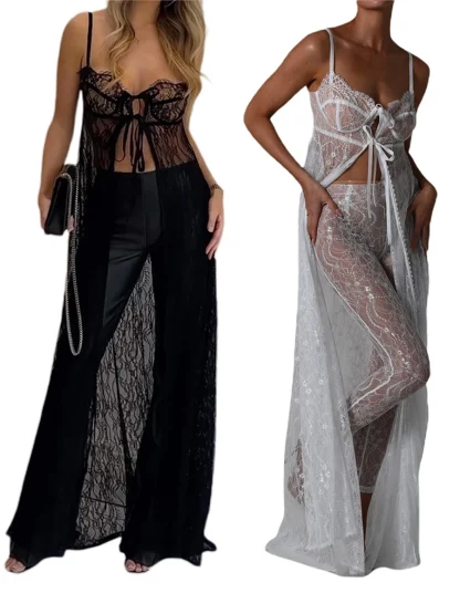 Sexy See-through Lace Cover-up - Image 7